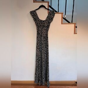 Réalisation Par Silk Black And White Floral Maxi Dress